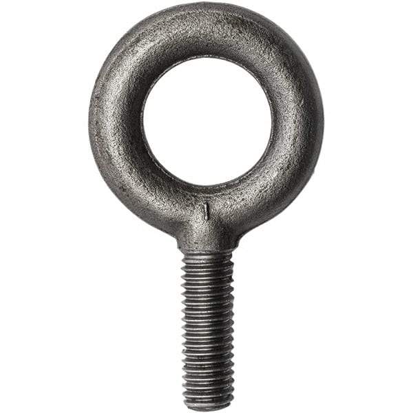 Campbell - 500 Lb Capacity, Forged Steel, 1/4-20 Thread, Fixed Lifting Eye Bolt - Fully Threaded, 1" Shank, 1" Thread Length, Shoulder - All Tool & Supply