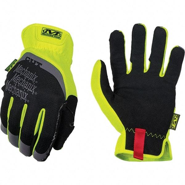 Mechanix Wear - Size S, ANSI Cut Lvl A5, Synthetic Leather Cut & Puncture Resistant Gloves - Elastic Cuff, Hi-Vis Yellow, Paired - All Tool & Supply