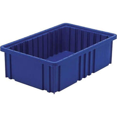 Quantum Storage - 40 Lb Load Capacity Blue Polypropylene Dividable Container - Stacking, 5" Long x 10.9" Wide x 16-1/2" High - All Tool & Supply