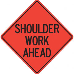 PRO-SAFE - "Shoulder Work Ahead," 48" Wide x 48" High Vinyl Traffic Control Sign - All Tool & Supply