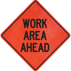 PRO-SAFE - "Work Area Ahead," 36" Wide x 36" High Vinyl Traffic Control Sign - All Tool & Supply