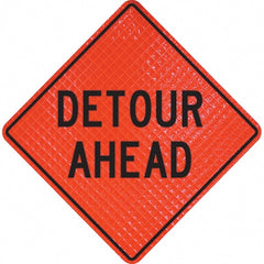 PRO-SAFE - "Detour Ahead," 36" Wide x 36" High Vinyl Traffic Control Sign - All Tool & Supply