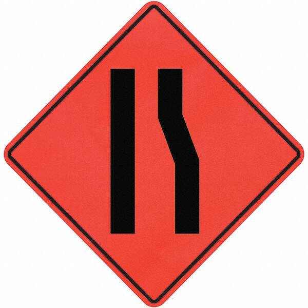 PRO-SAFE - Lanes Merging Left, 36" Wide x 36" High Vinyl Traffic Control Sign - All Tool & Supply