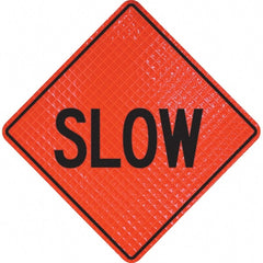 PRO-SAFE - "Slow," 48" Wide x 48" High Vinyl Traffic Control Sign - All Tool & Supply