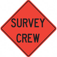 PRO-SAFE - "Survey Crew," 36" Wide x 36" High Vinyl Traffic Control Sign - All Tool & Supply