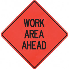 PRO-SAFE - "Work Area Ahead," 36" Wide x 36" High Vinyl Traffic Control Sign - All Tool & Supply