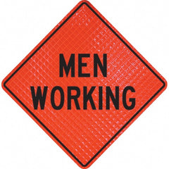 PRO-SAFE - "Men Working," 36" Wide x 36" High Vinyl Traffic Control Sign - All Tool & Supply