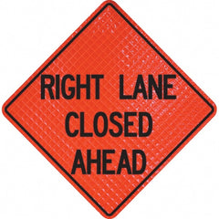 PRO-SAFE - "Right Lane Closed Ahead," 36" Wide x 36" High Vinyl Traffic Control Sign - All Tool & Supply