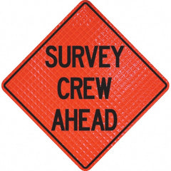 PRO-SAFE - "Survey Crew Ahead," 36" Wide x 36" High Vinyl Traffic Control Sign - All Tool & Supply