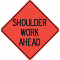 PRO-SAFE - "Shoulder Work Ahead," 36" Wide x 36" High Vinyl Traffic Control Sign - All Tool & Supply