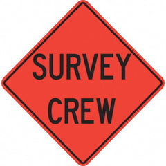 PRO-SAFE - "Survey Crew," 48" Wide x 48" High Vinyl Traffic Control Sign - All Tool & Supply