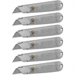 Stanley - Fixed Utility Knife - Aluminum (Color) Aluminum Handle, 18 Blades Included - All Tool & Supply