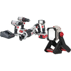 Porter-Cable - 20 Volt Cordless Tool Combination Kit - Includes Drill/Driver, Reciprocating Saw, Impact Driver & Flashlight, Lithium-Ion Battery Included - All Tool & Supply