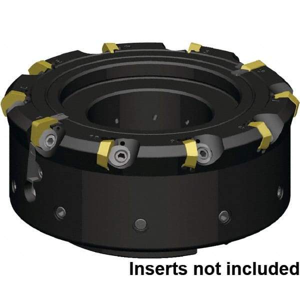 Kennametal - 8 Inserts, 100mm Cutter Diam, 1.09mm Max Depth of Cut, Indexable High-Feed Face Mill - 32mm Arbor Hole Diam, 50mm High, KCFM Toolholder, HDHN07008SR Inserts, Series KCFM - All Tool & Supply