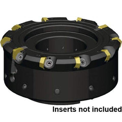 Kennametal - 8 Inserts, 80mm Cutter Diam, 1.09mm Max Depth of Cut, Indexable High-Feed Face Mill - 27mm Arbor Hole Diam, 50mm High, KCFM Toolholder, HDHN07008SR Inserts, Series KCFM - All Tool & Supply