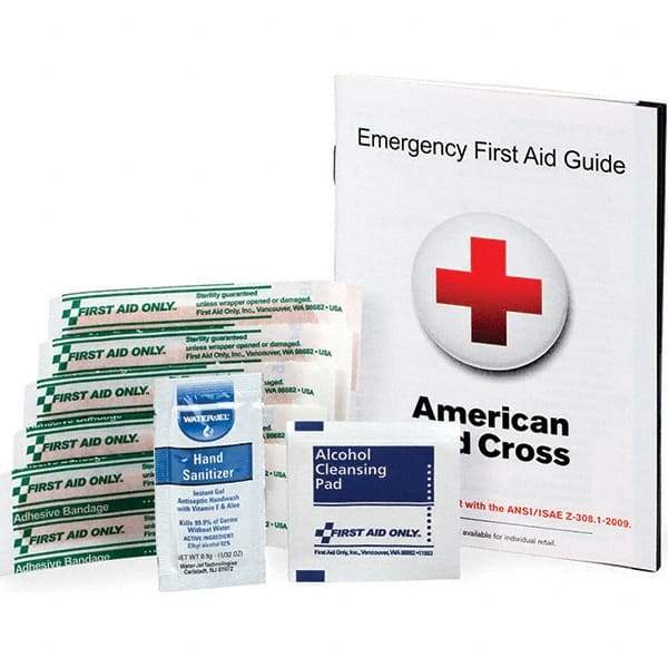 PRO-SAFE - 20 Piece, 1 Person, Guide Pack First Aid Kit - 1/8" Wide x 5-1/4" Deep x 7" High, Bag - All Tool & Supply