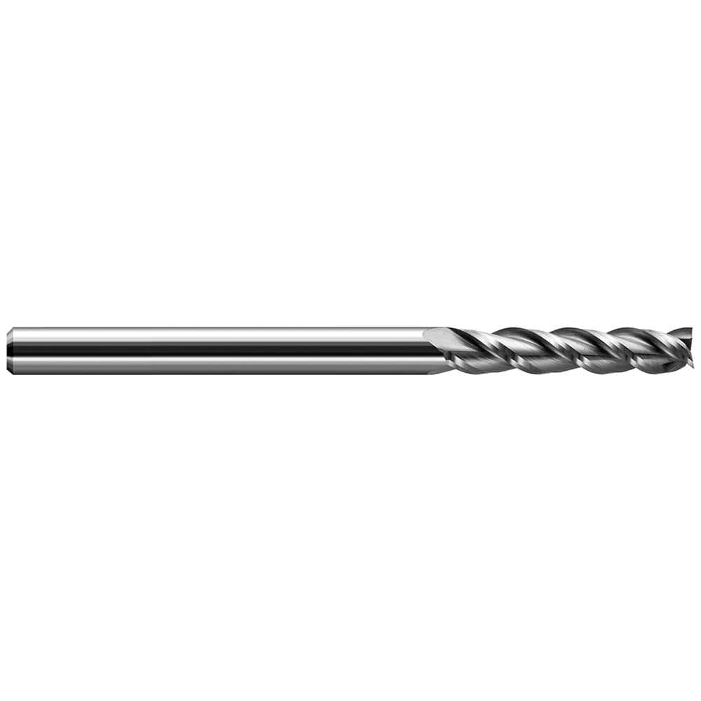 Square End Mill: 3/8'' Dia, 2'' LOC, 3/8'' Shank Dia, 4'' OAL, 3 Flutes, Solid Carbide Single End, Uncoated, Upcut Flute, 40 ° Helix, RH Cut, RH Flute