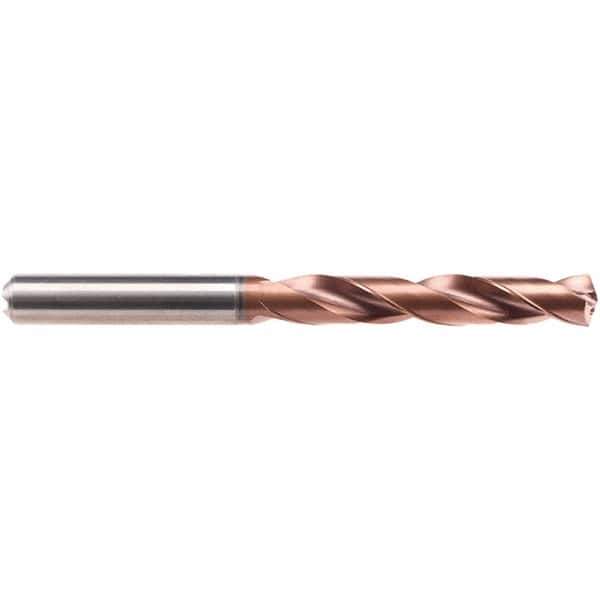 Emuge - 7.2mm 140° Solid Carbide Jobber Drill - AlCrN Finish, Right Hand Cut, Spiral Flute, Cylindrical Shank, 91mm OAL, Four Facet Point - All Tool & Supply