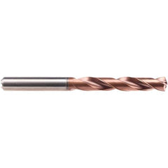 Emuge - 7.2mm 140° Solid Carbide Jobber Drill - AlCrN Finish, Right Hand Cut, Spiral Flute, Cylindrical Shank, 91mm OAL, Four Facet Point - All Tool & Supply