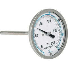 Ashcroft - 6" Stem, 0 to 250° F Bi-Metal Thermometer - All Tool & Supply