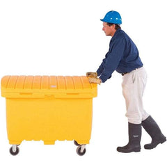 UltraTech - 15 Cu Ft, 350 Lb Load Capacity Safety Orange Polyethylene Tote Container - 48" Long x 31" Wide x 41.8" High, Lid Included - All Tool & Supply