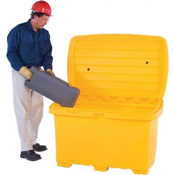 UltraTech - 15 Cu Ft, 350 Lb Load Capacity Yellow Polyethylene Tote Container - 48" Long x 31" Wide x 41.8" High, Lid Included - All Tool & Supply