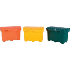 UltraTech - 15 Cu Ft, 350 Lb Load Capacity Safety Orange Polyethylene Tote Container - 48" Long x 31" Wide x 41.8" High, Lid Included - All Tool & Supply