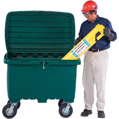 UltraTech - 15 Cu Ft, 350 Lb Load Capacity Green Polyethylene Tote Container - 48" Long x 31" Wide x 41.8" High, Lid Included - All Tool & Supply