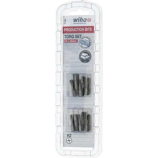 Wiha - 1/4" Drive, #2 Torq-Set Screwdriver Bit - 1" OAL - All Tool & Supply