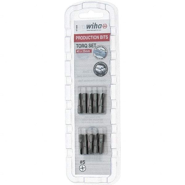 Wiha - 1/4" Drive, #5 Torq-Set Screwdriver Bit - 1" OAL - All Tool & Supply