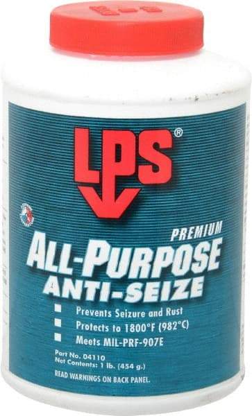 LPS - 1 Lb Can General Purpose Anti-Seize Lubricant - Molybdenum Disulfide, -65 to 1,800°F, Blue/Gray, Water Resistant - All Tool & Supply