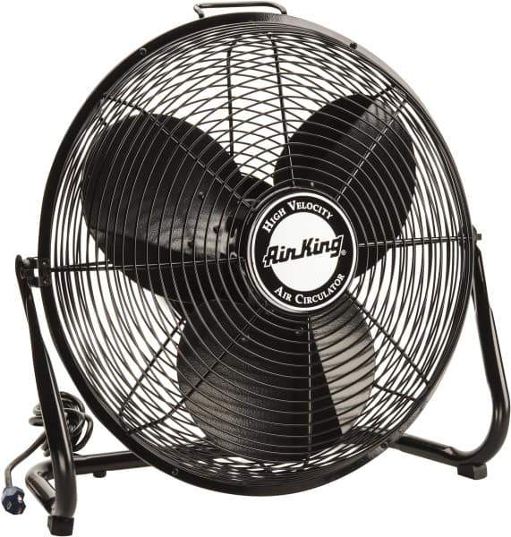 Air King - 18" Blade, 1/6 hp, 1,925, 2,575 & 3,400 CFM, Low Floor Stand Industrial Circulation Fan - Floor Stand, 110 Volts, 0.95/1.65 Amps, 3 Speed - All Tool & Supply