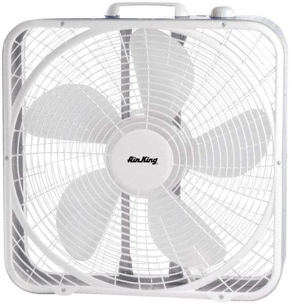 Air King - 20" Blade, 1/25 hp, 2,220/1,920/1,530 CFM, Fixed Box Fan - 1 Amp Rating, 110 Volts, 3 Speed, 955 RPM - All Tool & Supply