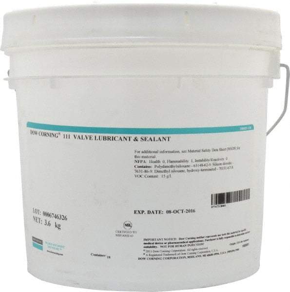 Dow Corning - 8 Lb Can Silicone/Moly Lubricant - White/Light Gray, -40°F to 392°F, Food Grade - All Tool & Supply