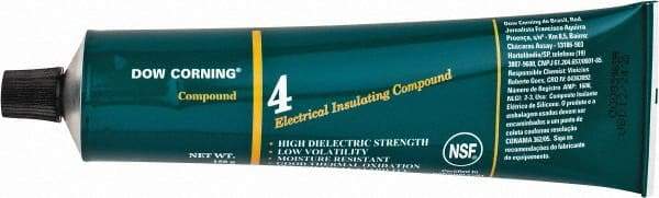 Dow Corning - 5.3 Ounce Tube Electrical Insulating Compound - 212°F Flash Point, 450 V/mil Dielectric Strength, Flammable, Plastic Safe - All Tool & Supply