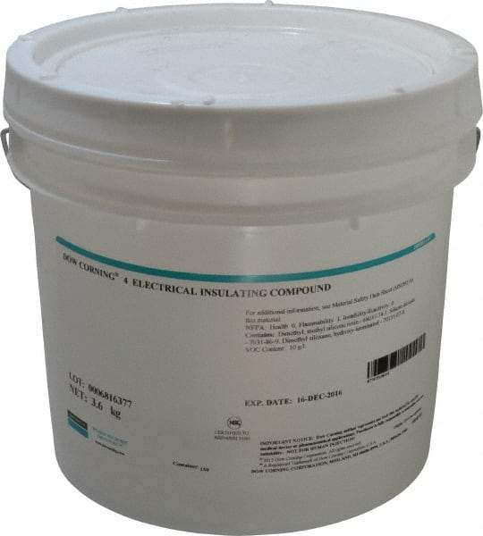 Dow Corning - 8 Lb. Pail Electrical Insulating Compound - 212°F Flash Point, 450 V/mil Dielectric Strength, Flammable, Plastic Safe - All Tool & Supply