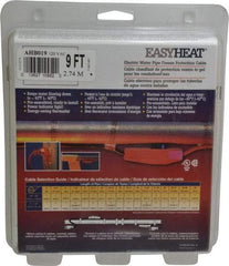 EasyHeat - 9' Long, Preassembled, Fixed Length, Fixed Wattage, Protection Heat Cable - 120 Input Volts, 63 Watts - All Tool & Supply