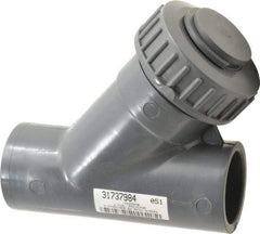 Simtech - 1-1/2" Pipe, Socket Ends, PVC Y-Strainer - 90 psi Pressure Rating - All Tool & Supply