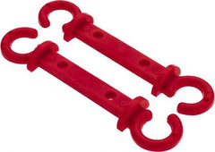 PRO-SAFE - 1/4" High x 1" Long x 2" Wide Barrier Connecting Link - Celcon, Celcon Finish, Red, Use with Plastic Chain - All Tool & Supply