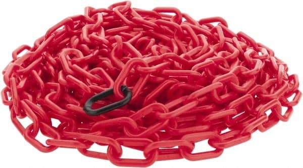 PRO-SAFE - 50' Long x 2" Wide Plastic Chain - Red - All Tool & Supply