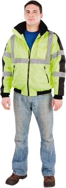 Utility Pro Wear - Size L Cold Weather & High Visibility Jacket - Yellow, Polyester & Teflon, Zipper Closure - All Tool & Supply