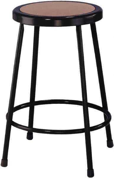 NPS - 24 Inch High, Stationary Fixed Height Stool - 14 Inch Deep x 14 Inch Wide, Hardboard Seat, Black - All Tool & Supply