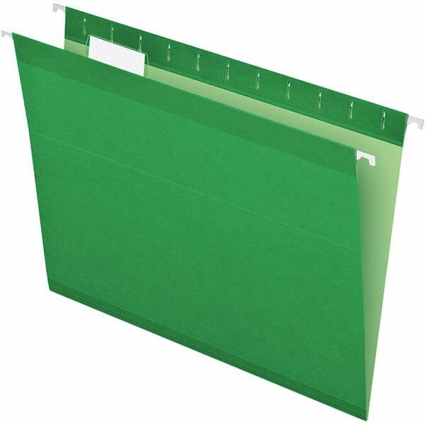 Pendaflex - 8-1/2 x 11", Letter Size, Bright Green, Hanging File Folder - 11 Point Stock, 1/5 Tab Cut Location - All Tool & Supply