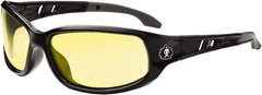 Ergodyne - Yellow Lenses, Framed Safety Glasses - Uncoated Lenses, Size Universal, Wrap Around - All Tool & Supply