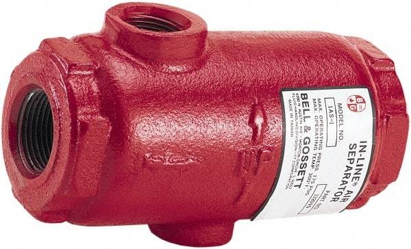 Bell & Gossett - 1-1/2" Pipe In Line Air Separator Air Vent - 175 Max psi, FNPT End Connection - All Tool & Supply