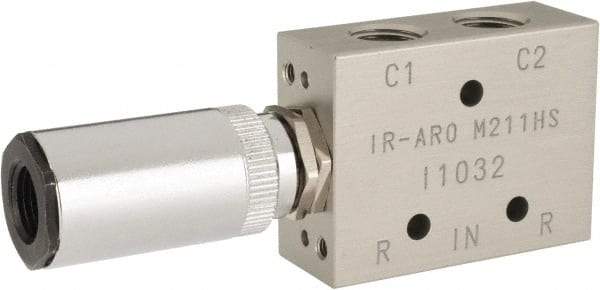 ARO/Ingersoll-Rand - 1/8" Inlet x 1/8" Outlet, Pilot Actuator, Spring Return, 2 Position, Body Ported Solenoid Air Valve - 0.25 CV, 4 Way, 140 psi, 122° Max Temp, 15° Min Temp - All Tool & Supply