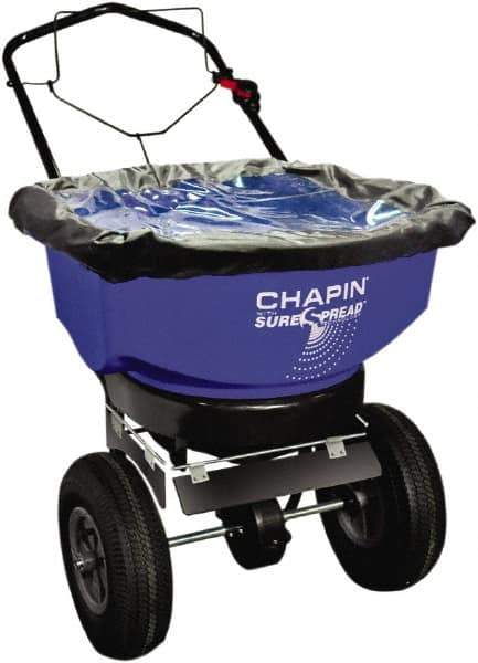 Chapin - 80 Lb Powder Coated Steel Walk Behind Broadcast Landscape Spreader - 12" Pneumatic Wheels - All Tool & Supply