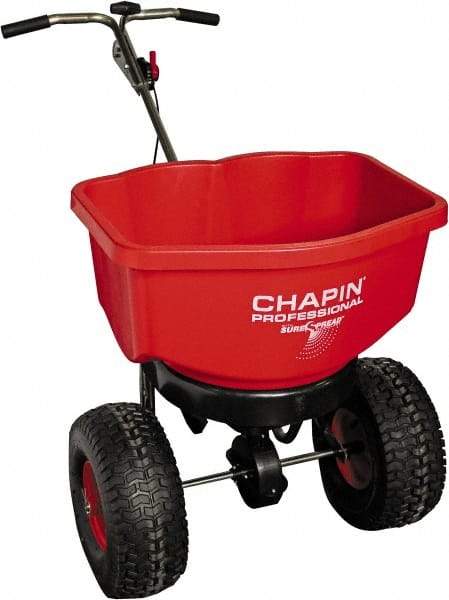 Chapin - 100 Lb Stainless Steel Walk Behind Broadcast Landscape Spreader - 14" Pneumatic Wheels - All Tool & Supply