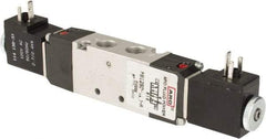 ARO/Ingersoll-Rand - 1/8" Inlet x 1/8" Outlet, Solenoid Actuator, Solenoid Return, 3 Position, Body Ported Solenoid Air Valve - 24 VDC Input, 0.5 CV, 4 Way, 115 psi, 122° Max Temp - All Tool & Supply