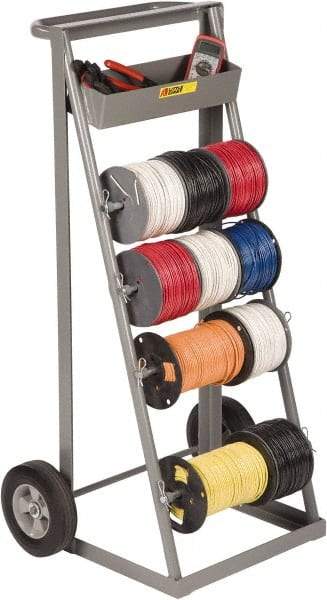 Little Giant - 300 Lb Capacity, 24" Wide x 18-1/2" Long x 45-1/2" High Wire Spool Cart - 1 Shelf, Steel - All Tool & Supply